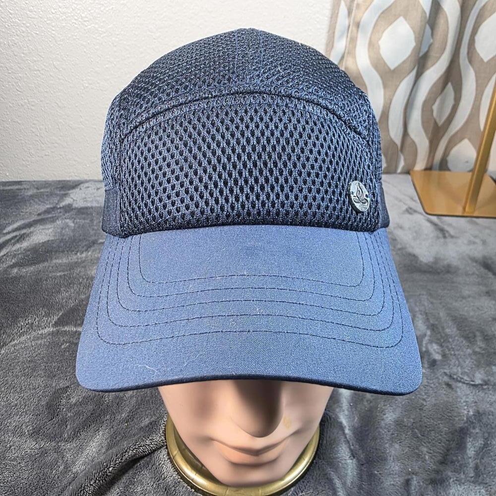 Apana Hat Cap Set of 2 Adult Black and Blue 5 Panel Mesh Vented Adjustable
